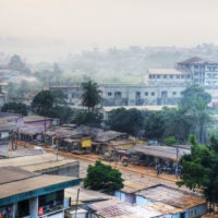 view of polluted air in a city in Cameroon