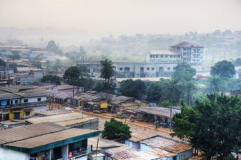 view of polluted air in a city in Cameroon
