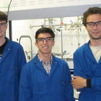 Stanford PhD candidates (from left) Geoff McConohy, Antonio Baclig and Andrey Poletayev