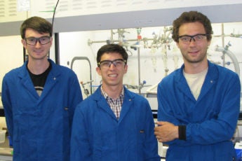 Stanford PhD candidates (from left) Geoff McConohy, Antonio Baclig and Andrey Poletayev
