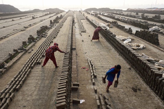 Brick workers in India