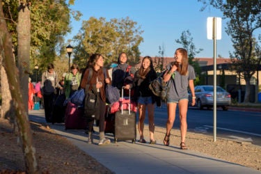 Students return from the Stanford Pre-Orientation Trip on the morning of Move-In Day.