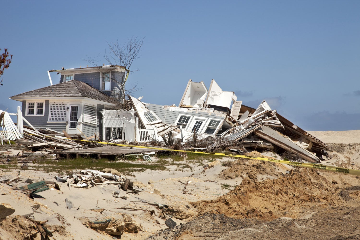 This beach house in Mantoloking, N.J., was destroyed when Hurricane Sandy swept over the region in 2012.
