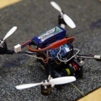 new type of flying, micro, tugging robot called a FlyCroTug.