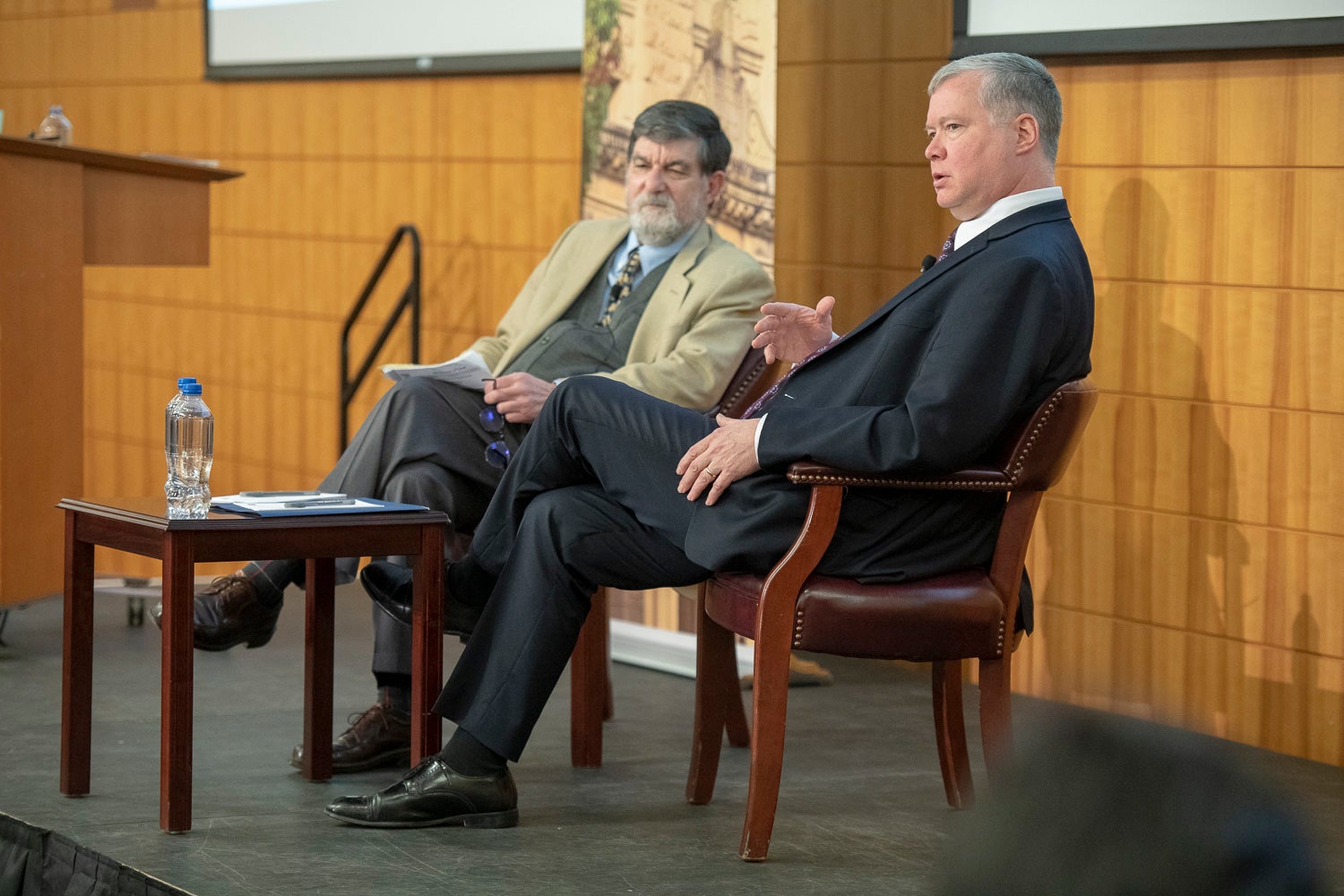 Robert Carling and Stephen Biegun in conversation at Jan. 31, 2019 event