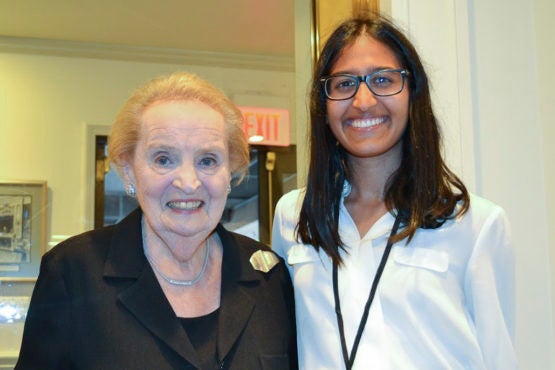 Kendra Mysore with Madeleine Albright.