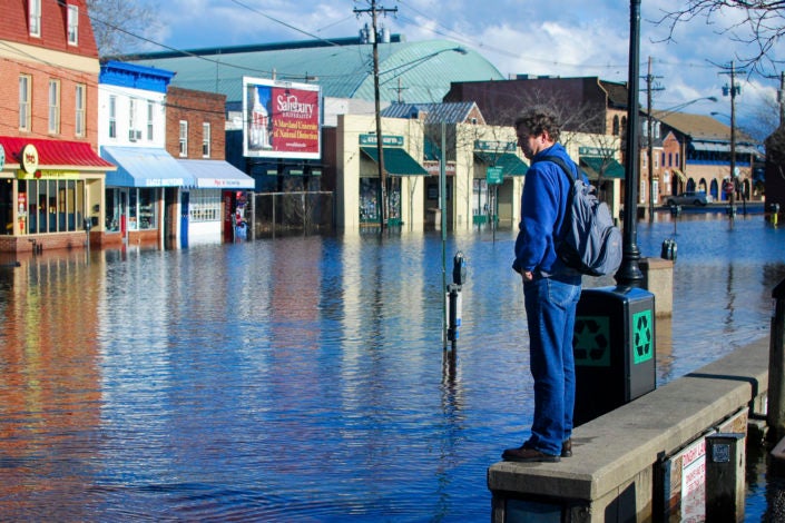 Flooded downtown Annapolis MD)