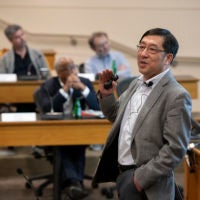 Chi-Chang Kao speaking to the Faculty Senate