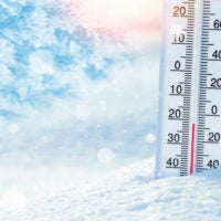 Snow and thermometer