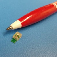 Sound powered chip next to a pen
