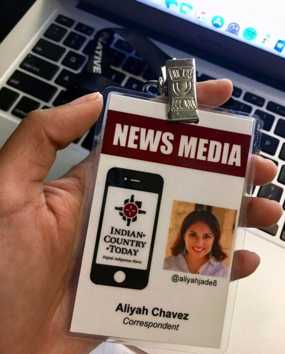 Aliya Chavez's press badge