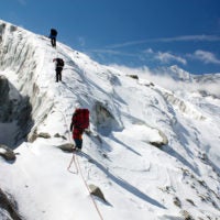 climbers on glacier
