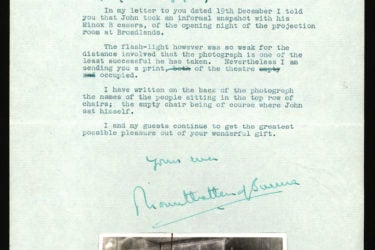 A letter from Lord Mountbatten includes a photograph of the British Royal Family