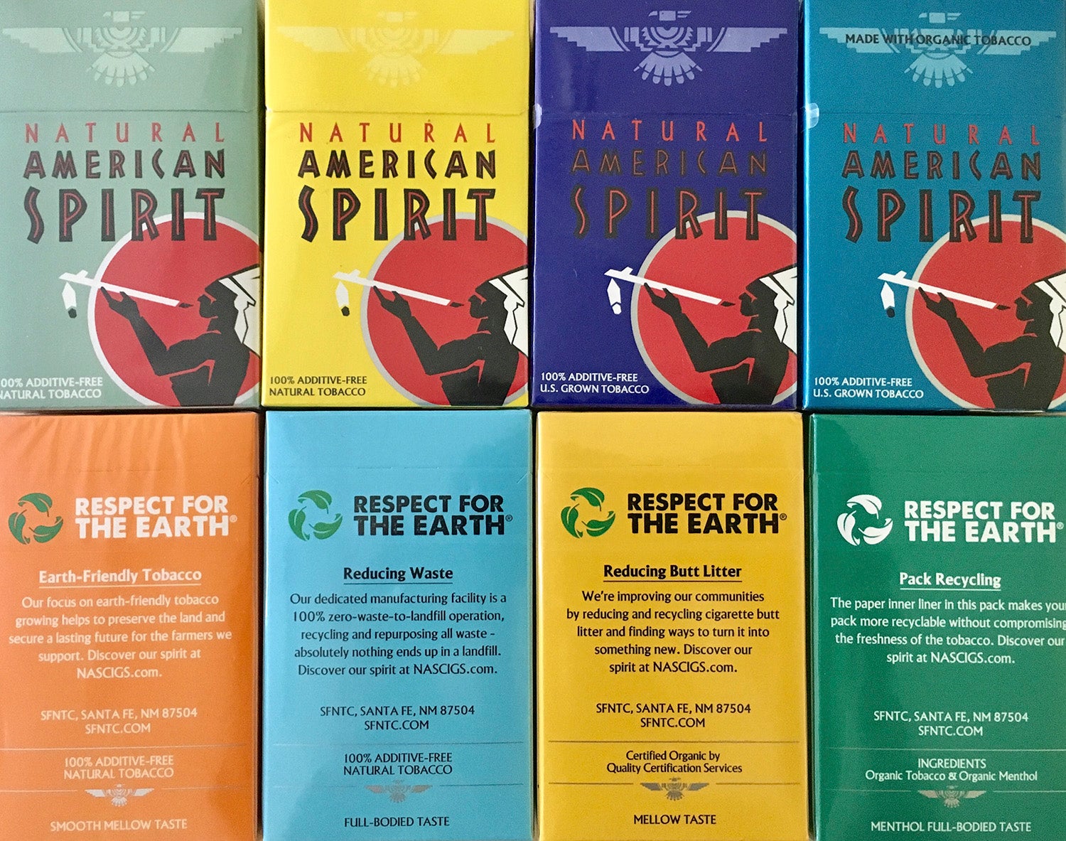images of Natural Amercan Spirit packaging