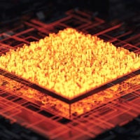 glowing computer chip
