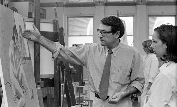 Frank Lobdell teaching a painting class at Stanford University, October 19, 1966.