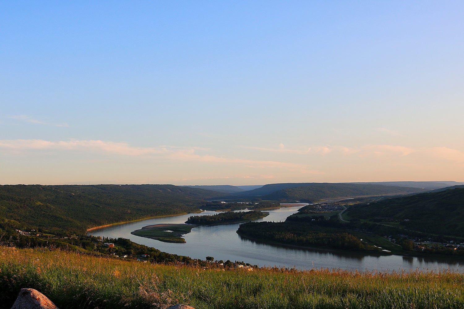 A view of the Peace River in northern Alberta, Canada.